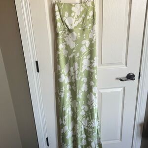 A&F Satin Cowl Back Slip Midi Dress